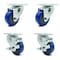 Service Caster 3 Inch Blue Polyurethane Wheel Swivel Top Plate Caster Set with 2 Brakes SCC SCC-20S314-PPUB-BLUE-TP2-2-TLB-2 - alternate 1